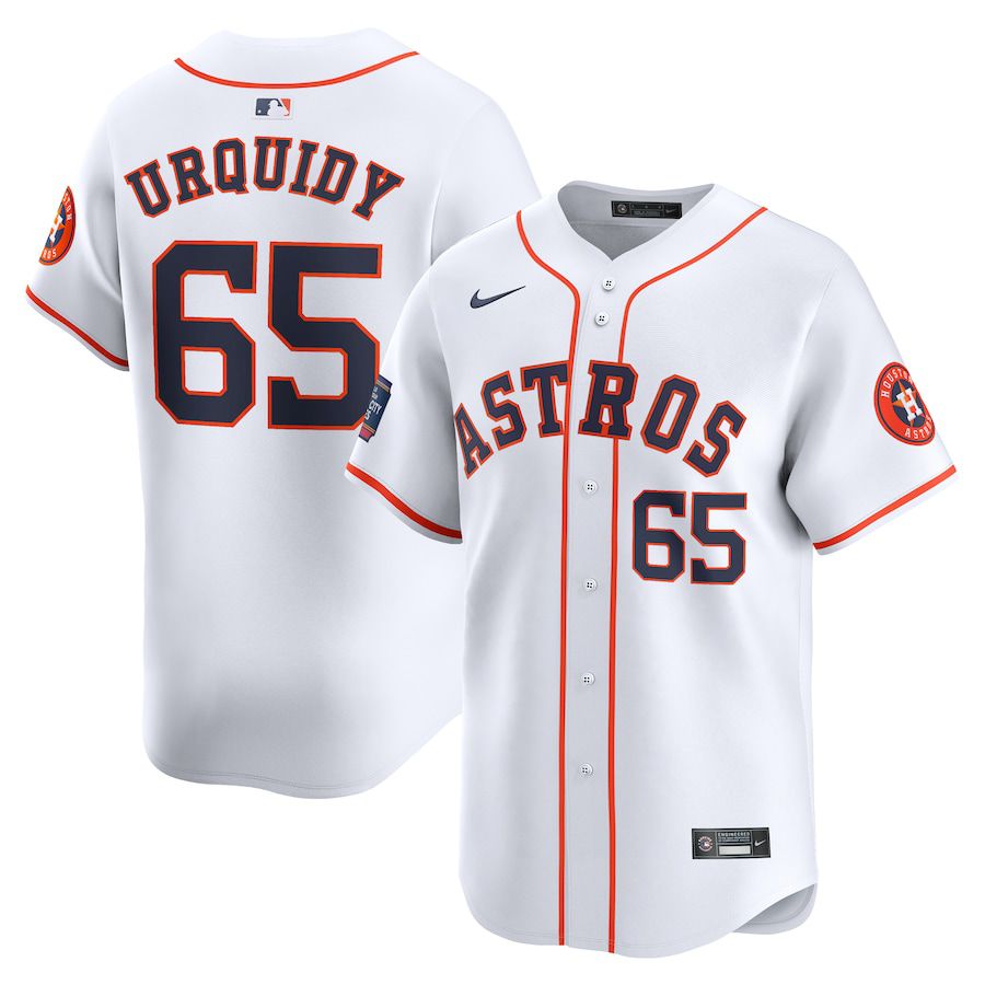 Men Houston Astros #65 Jose Urquidy Nike White 2024 MLB World Tour Mexico City Series Home Limited Player Jersey